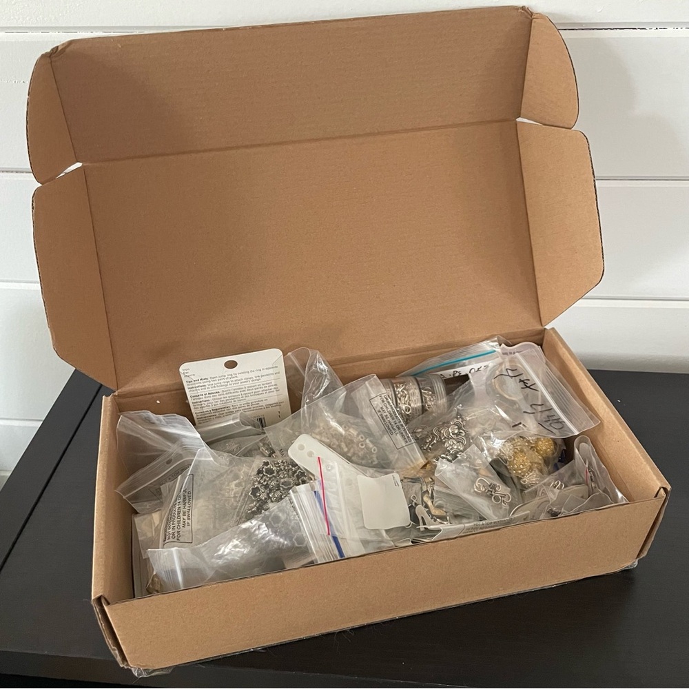 Assorted Mixed Metal Beads Jewelry Making Supplies Mystery Box #2